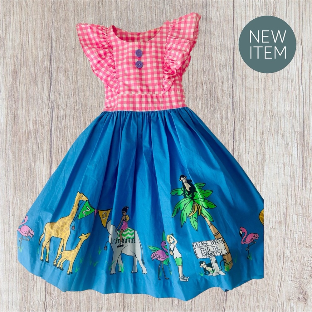 ELEANOR ROSE Zoo Dress - Size 7-8 Adorable!!